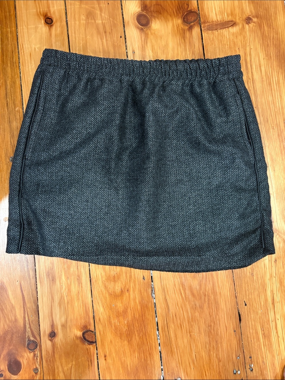 Zadig & Voltaire Charcoal Herringbone Elastic-Waist Mini Skirt
